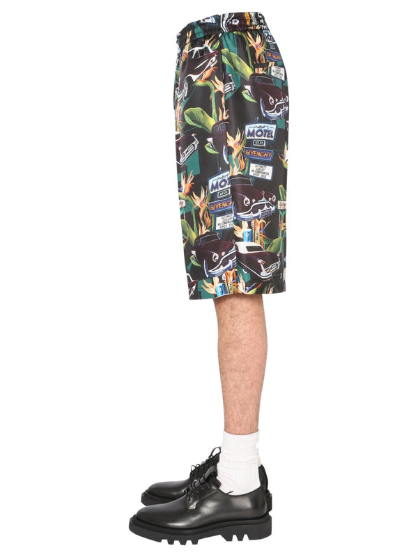 Silk Bermuda Shorts Black