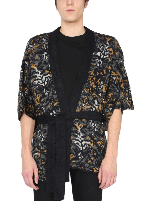 Jacquard Knit Kimono Animalier Material Jumpers