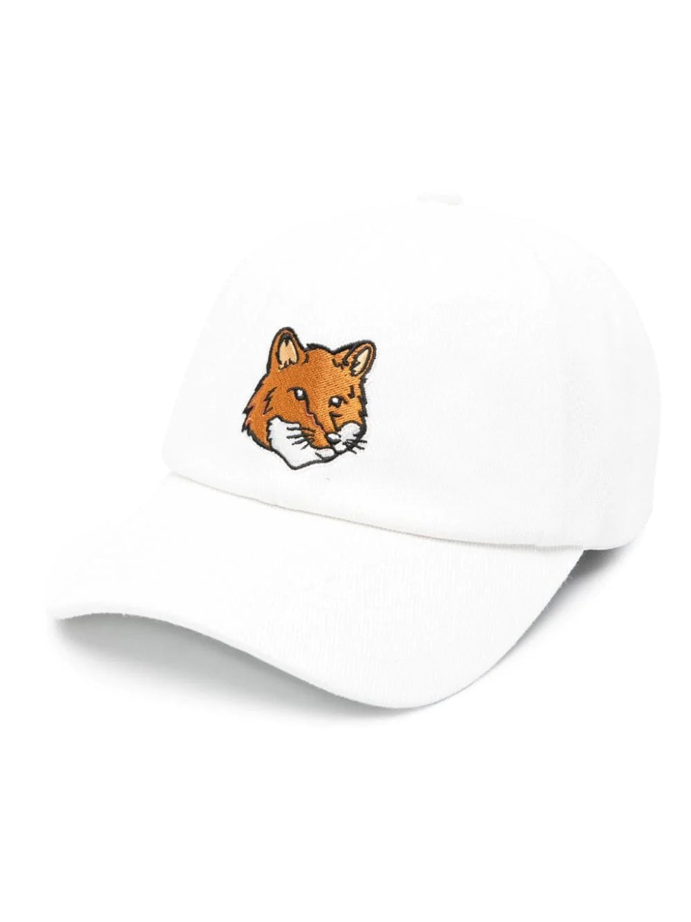 Large Fox Head Cap White Cotton Hat