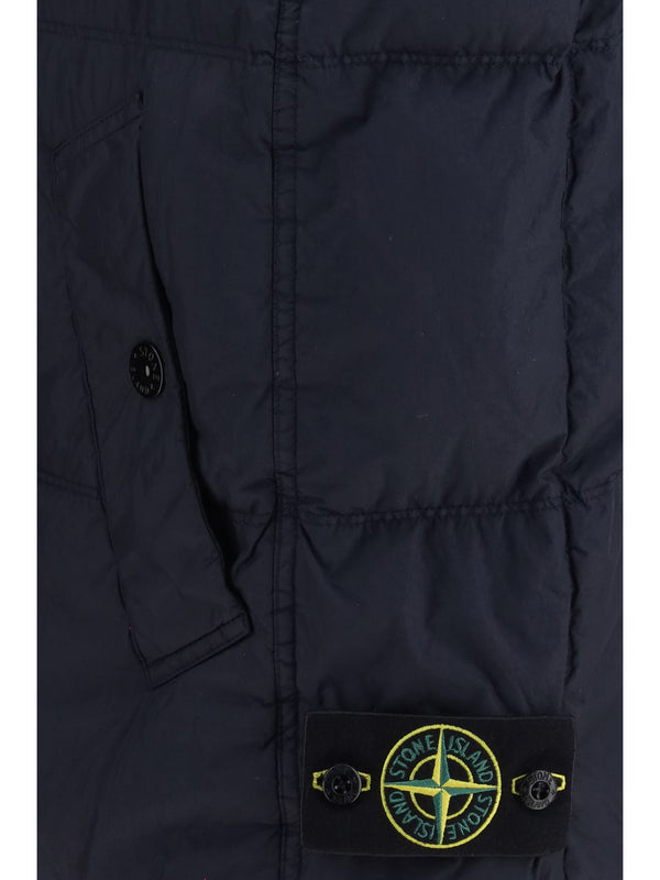 Padded Vest Crinkle Reps Ny Navy Blue Inner Duck Down Blazers