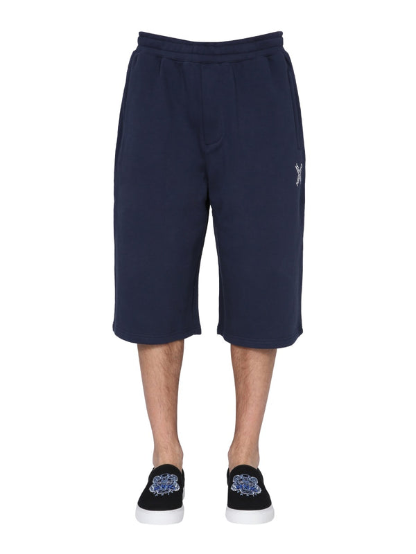 Cotton Sweatshirt Shorts Blue