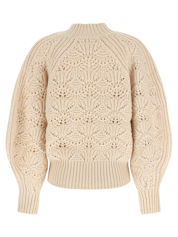 Hypnotic Cable Knit sweater Beige Wool Sweater, Cardigans