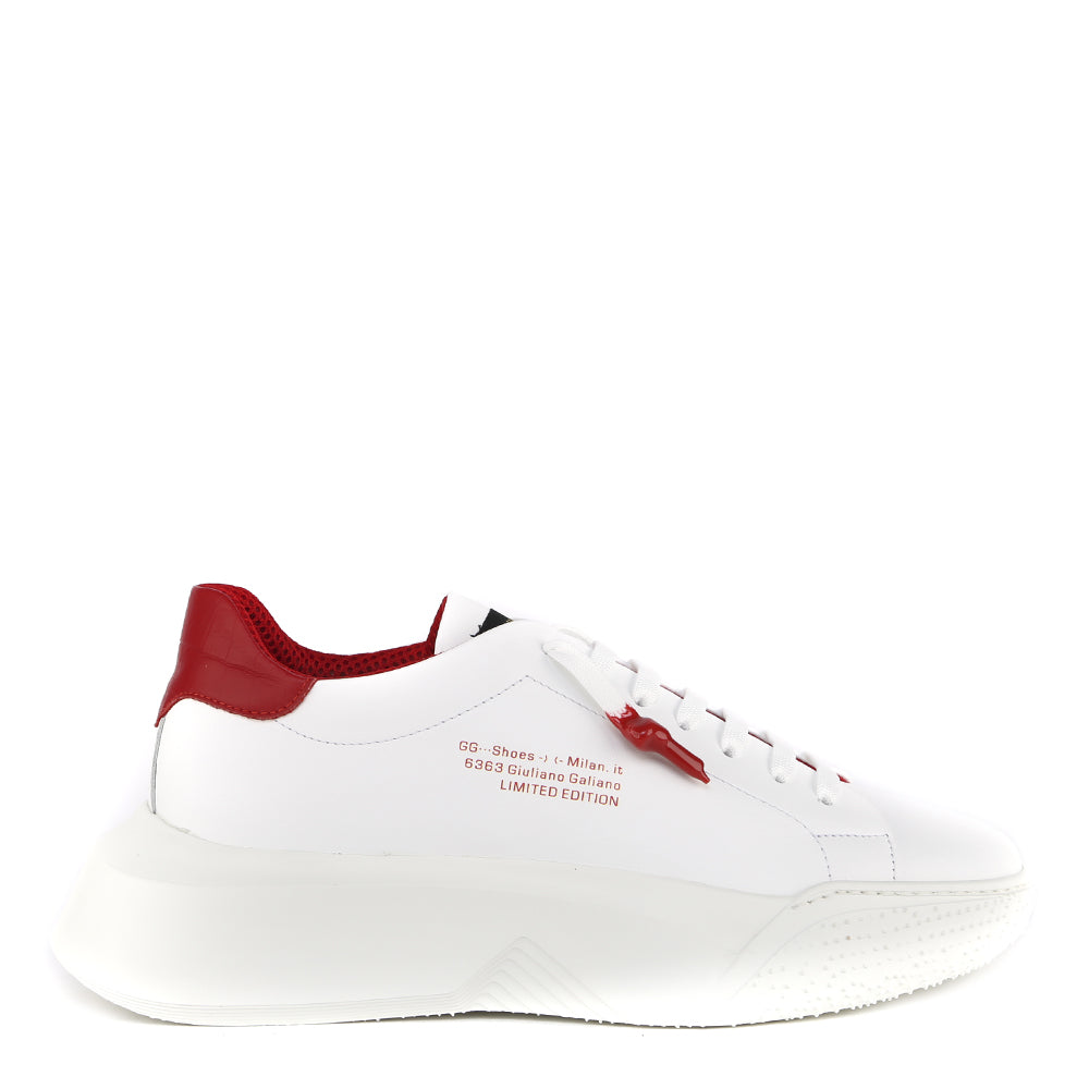 Giuliano Galiano Sneakers White, Red Calfskin