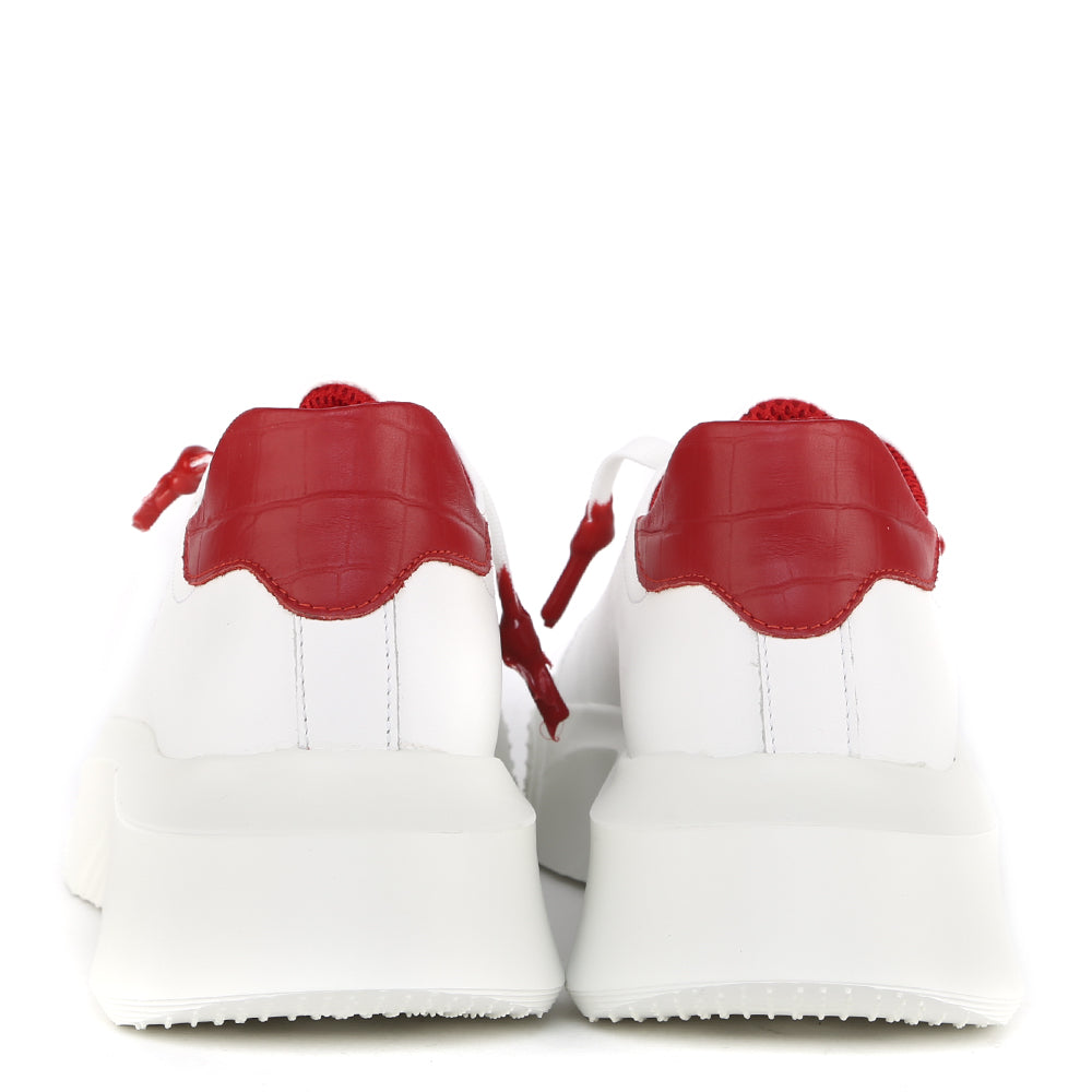 Giuliano Galiano Sneakers White, Red Calfskin
