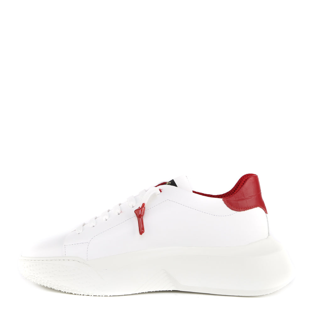 Giuliano Galiano Sneakers White, Red Calfskin