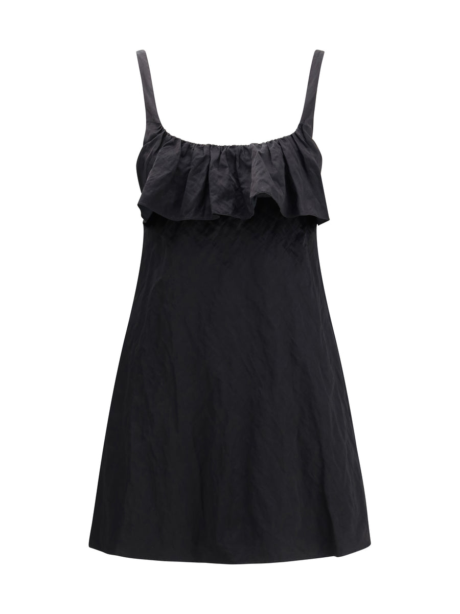 Mini Dress Washed Technical Satin Black