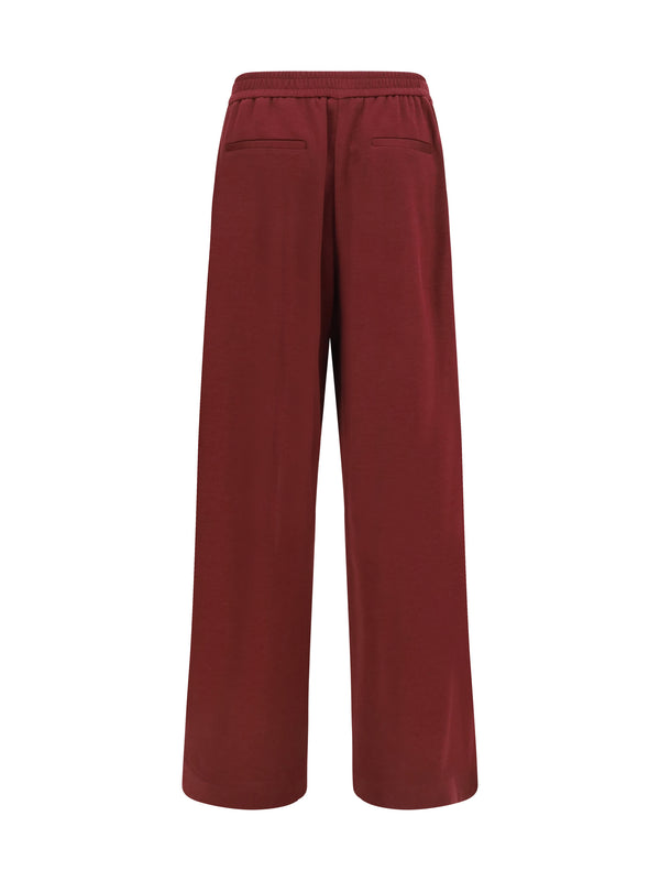 Track Pants Cotton-Silk Cabernet Trousers