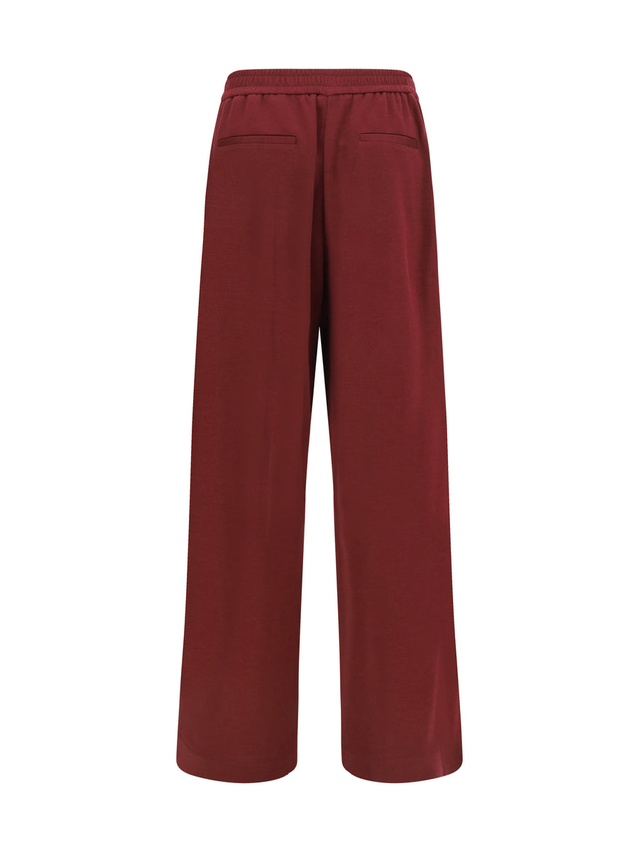 Track Pants Cotton-Silk Cabernet Trousers