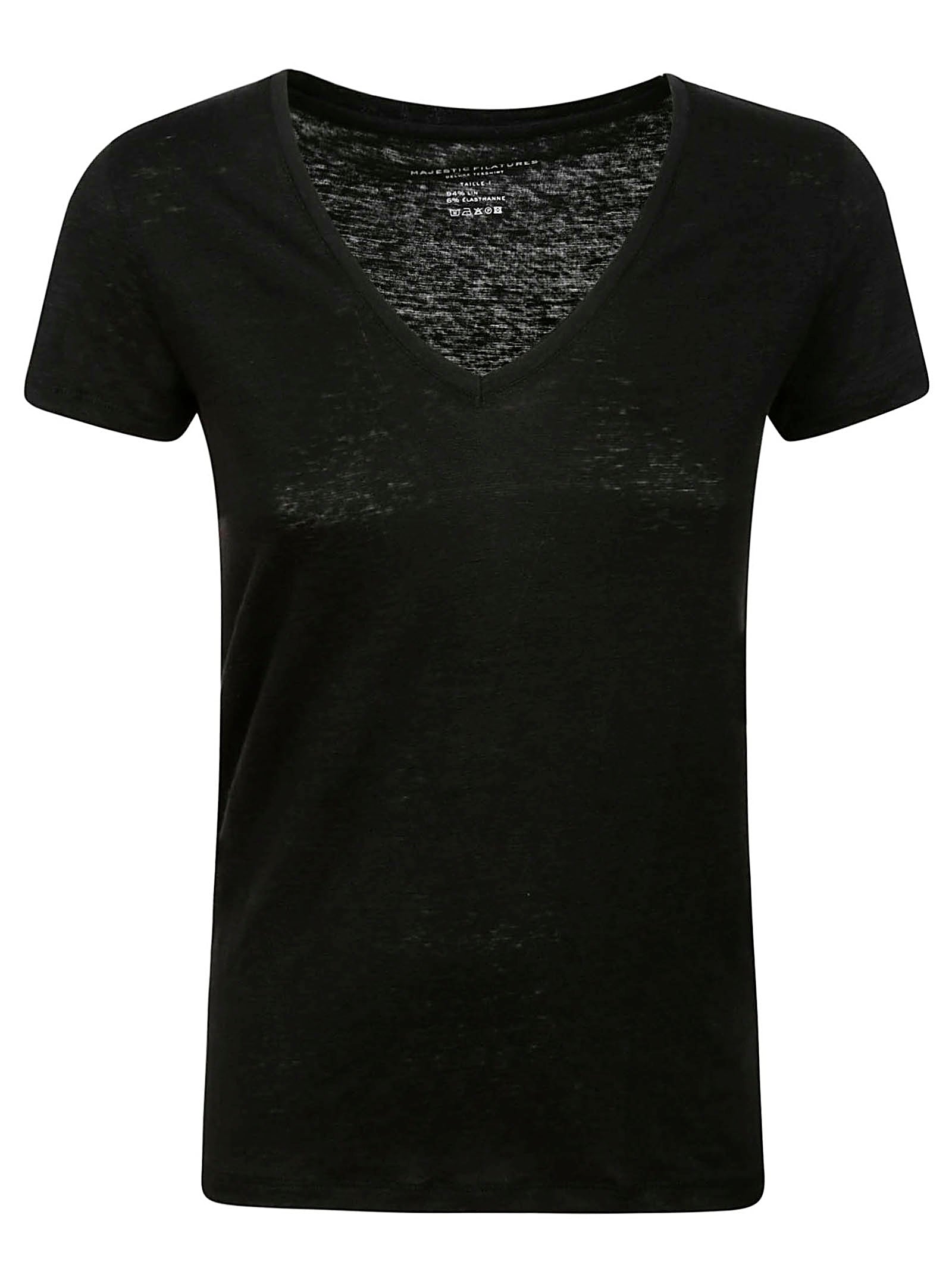 Col V M Courtes Black Lin Elasthanne Tshirt