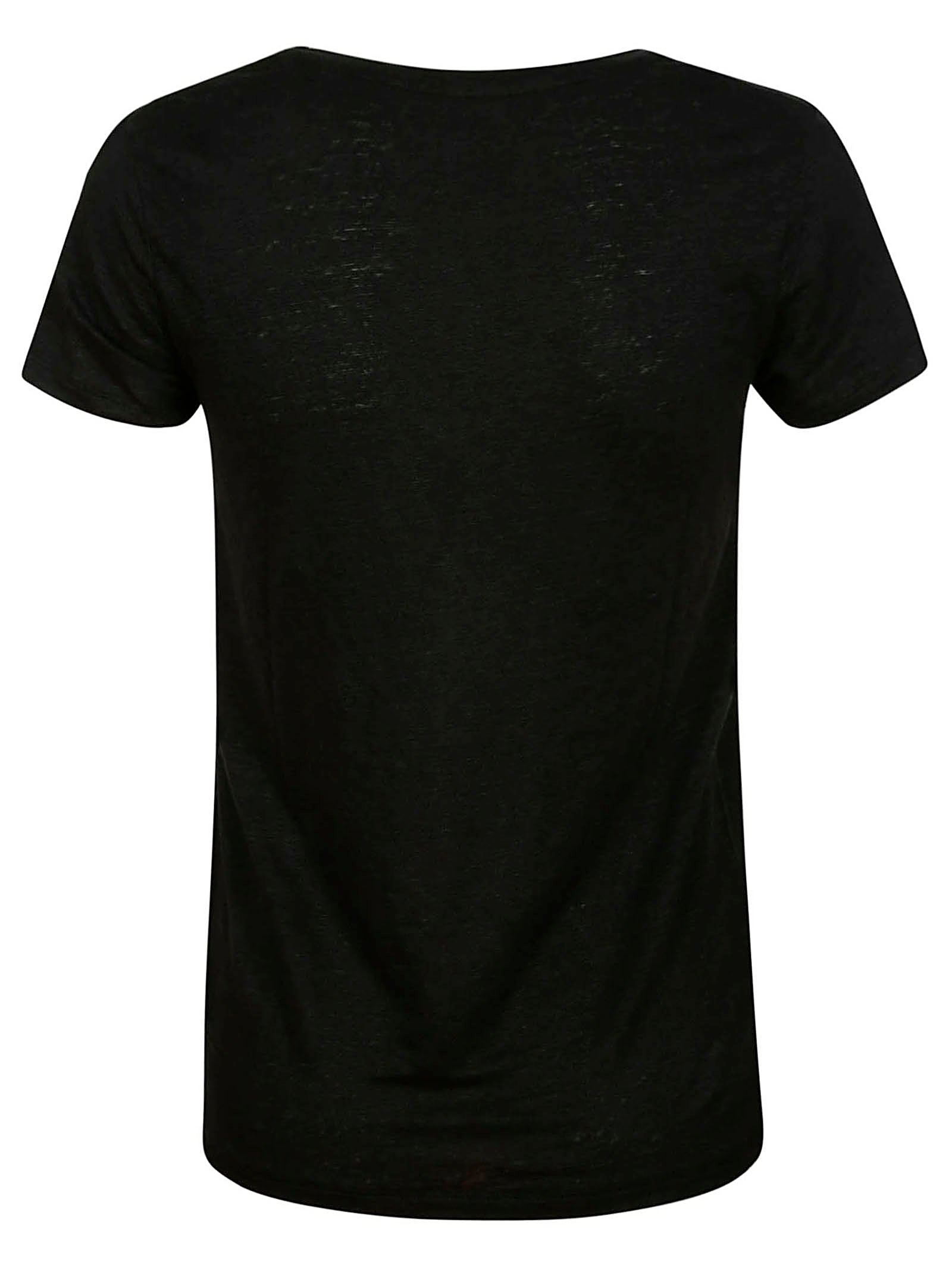 Col V M Courtes Black Lin Elasthanne Tshirt