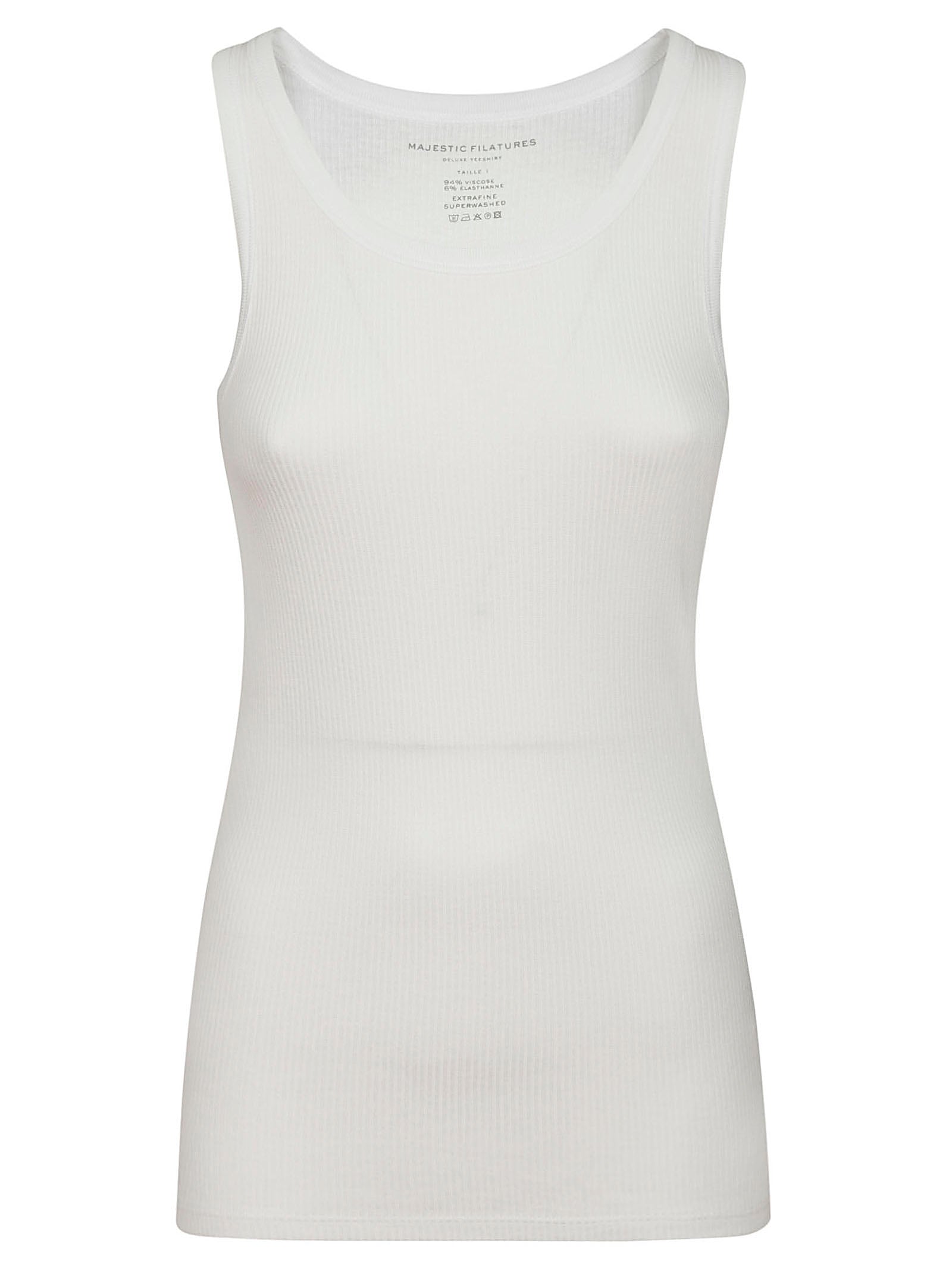 Debardeur White Viscose Elasthanne Tops