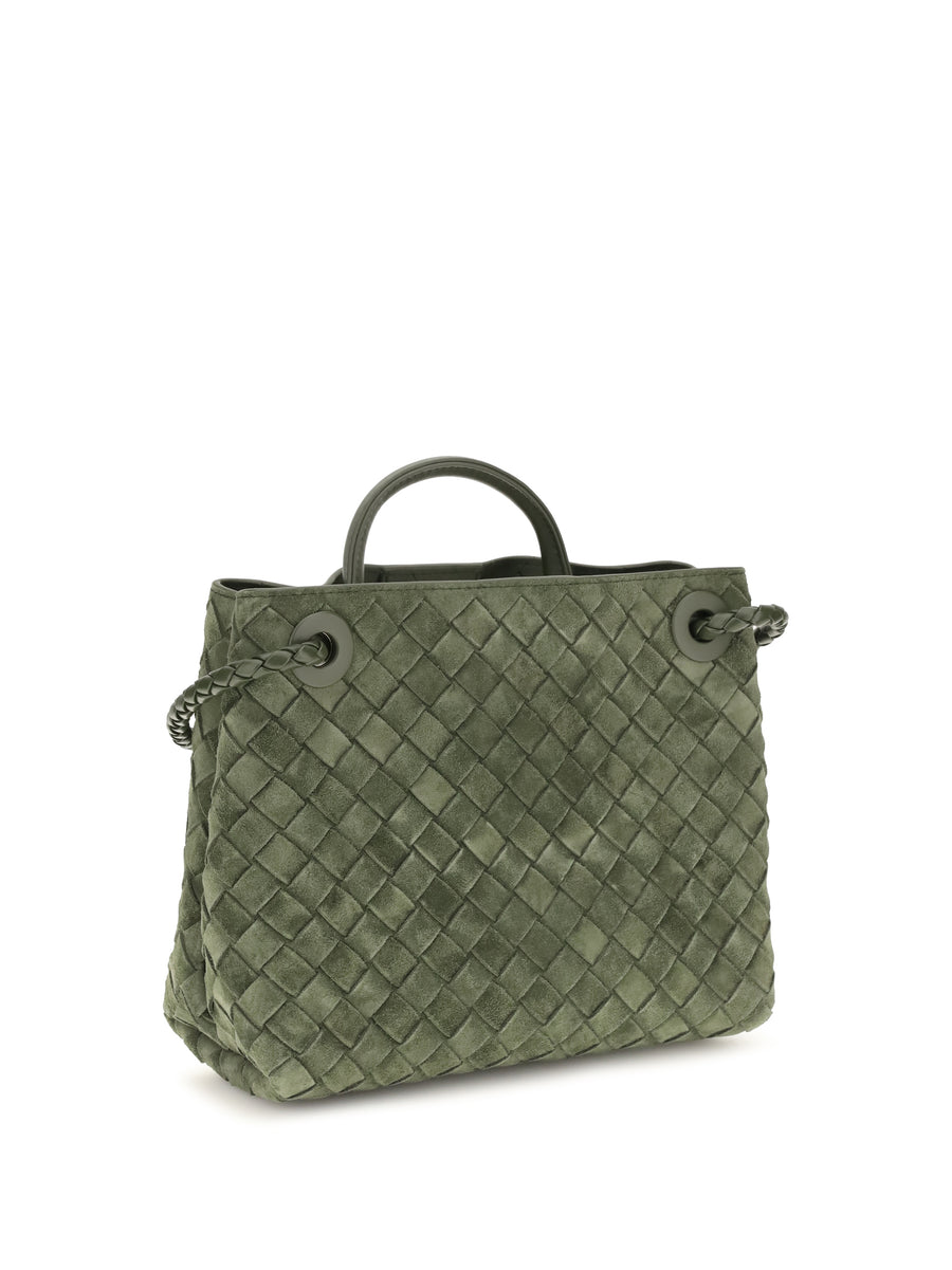 Handbag Andiamo Suede Green Tweed Calf Leather Handbags