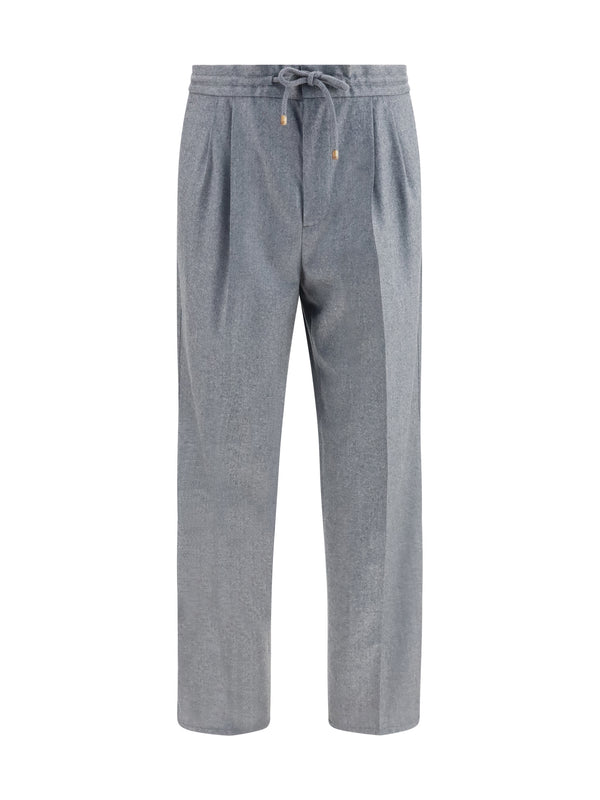 Brunello Cucinelli 100% Fleece Wool Ovis Aries trousers in gray