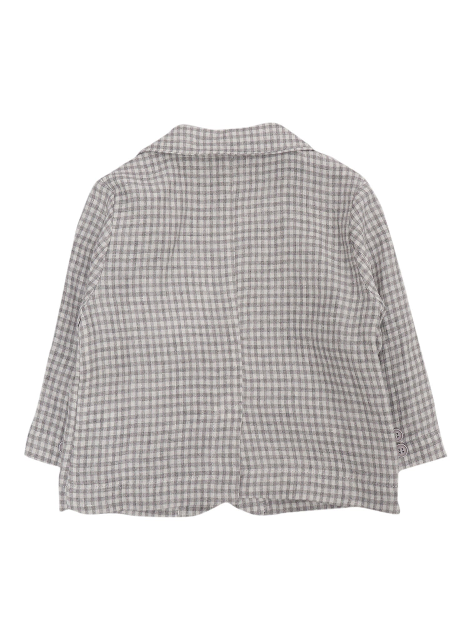 SQUARED ROCK BLAZER Grey Linen Pockets Lining Cotton Jacket