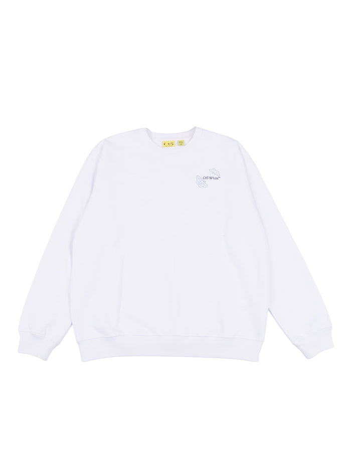 ARROW BUTTERFLY CREWNECK White Cotton Sweatshirt