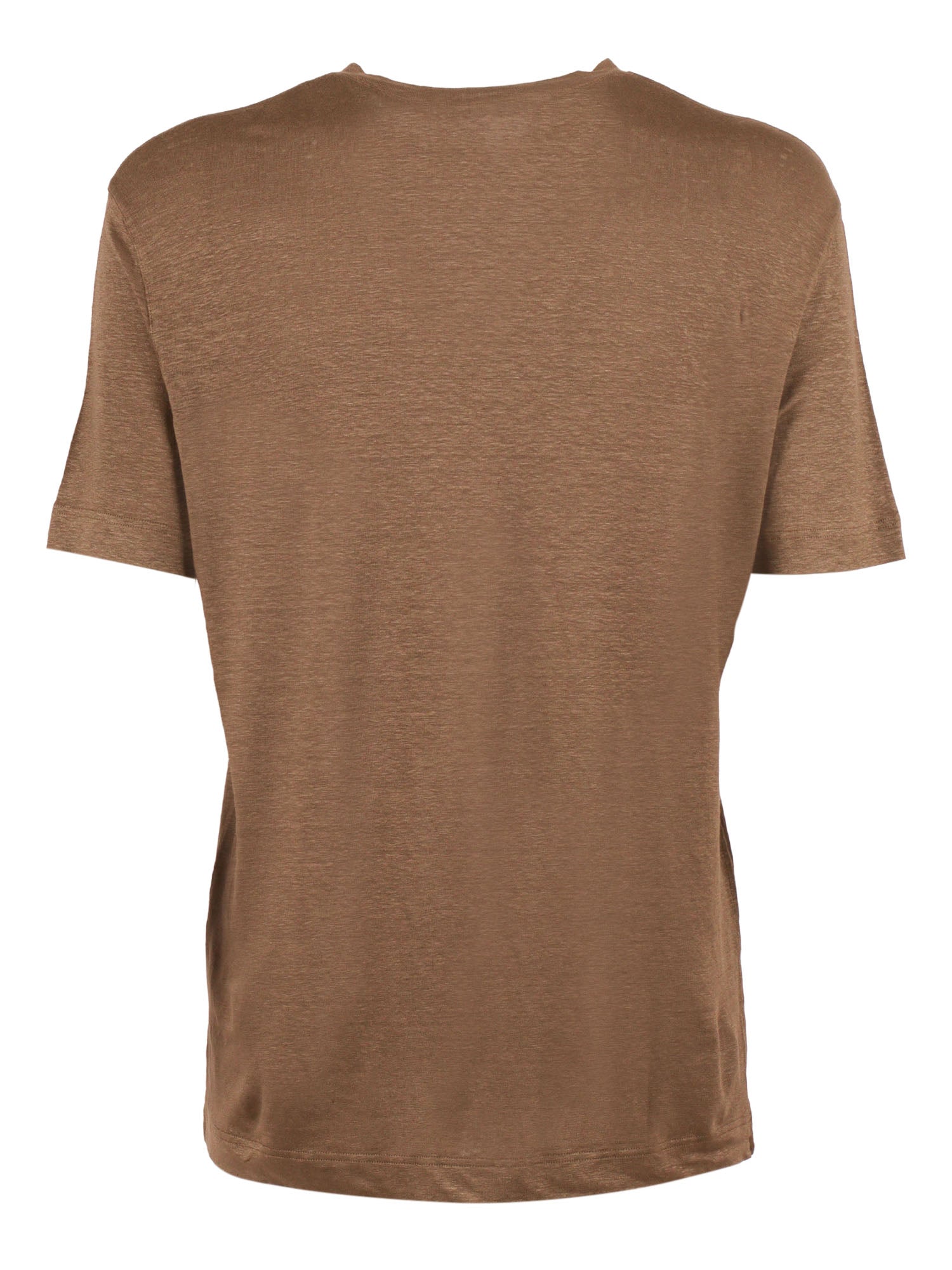 Short Sleeve T-Shirt Tortora Linen Elastane Sleeves