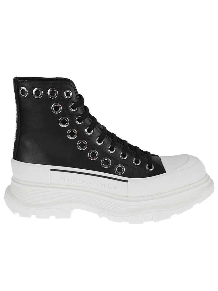 Alexander Mcqueen Sneakers Blk/of.wh/blk/sil Calf Leather