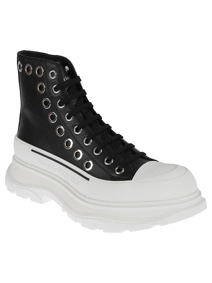 Alexander Mcqueen Sneakers Blk/of.wh/blk/sil Calf Leather