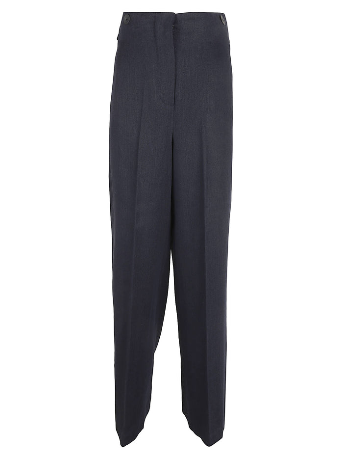 Max Mara Trousers Blue Flaxlinen