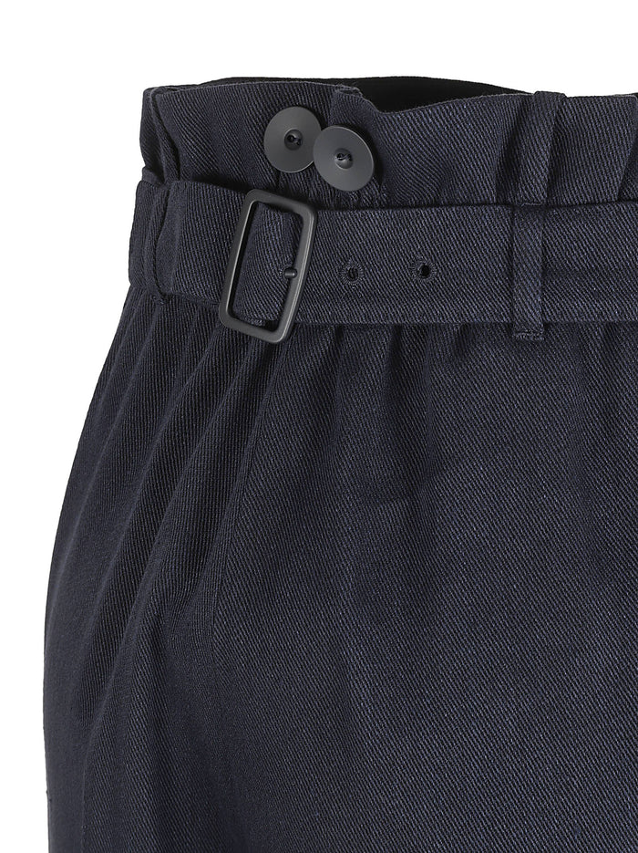 Max Mara Trousers Blue Flaxlinen