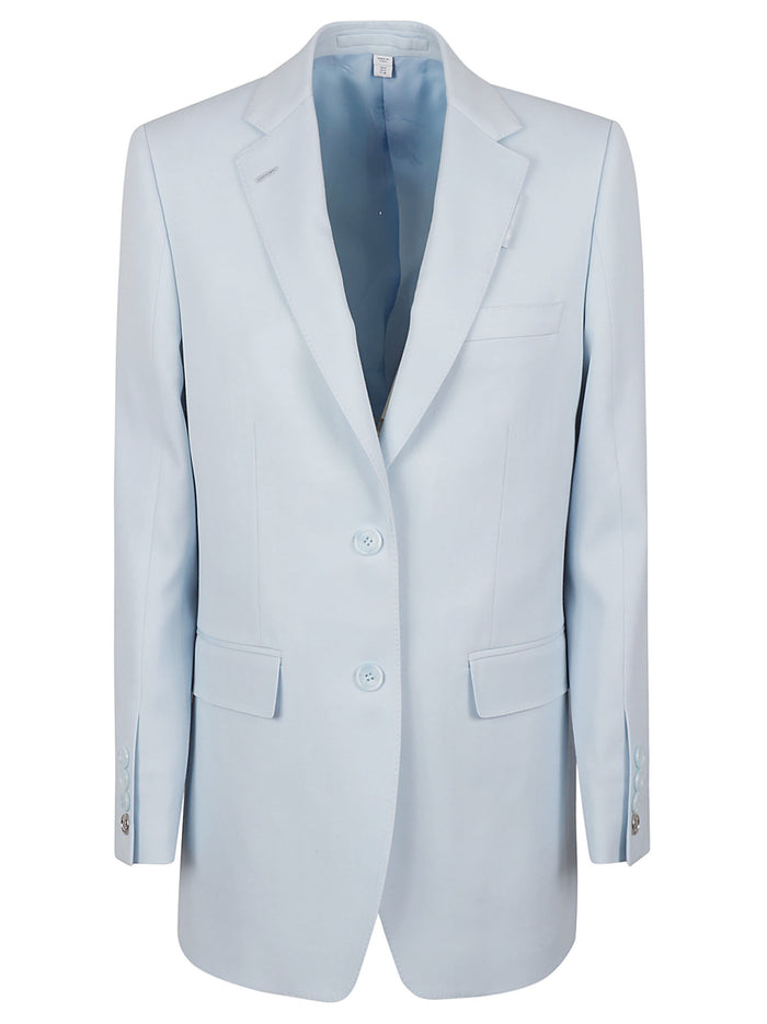 Burberry Jackets Pale Blue Polyester Virgin Wool