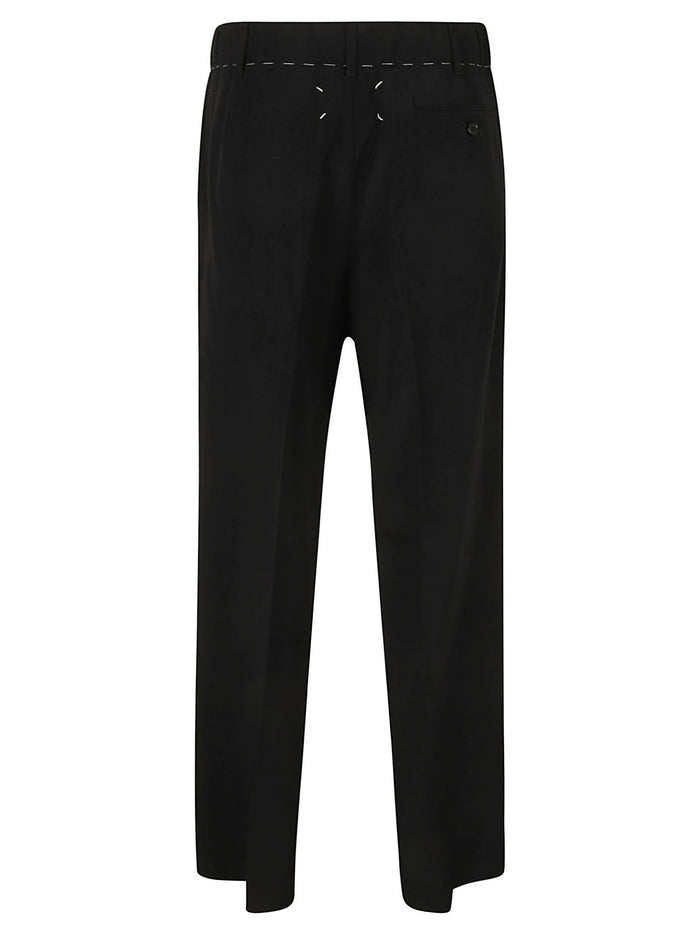 Maison Margiela Trousers Black Cotton Acetate