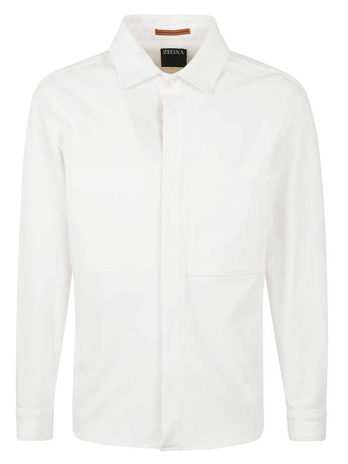 ZEGNA Shirts White Coton Elasthanne