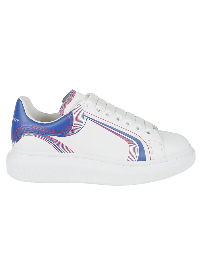 Alexander McQueen Sneakers Whi./gal.bl./hibis Calf Leather