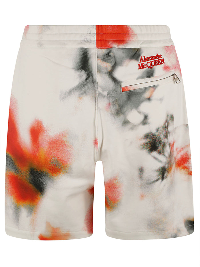 Alexander McQueen Shorts White - Red Black Cotton