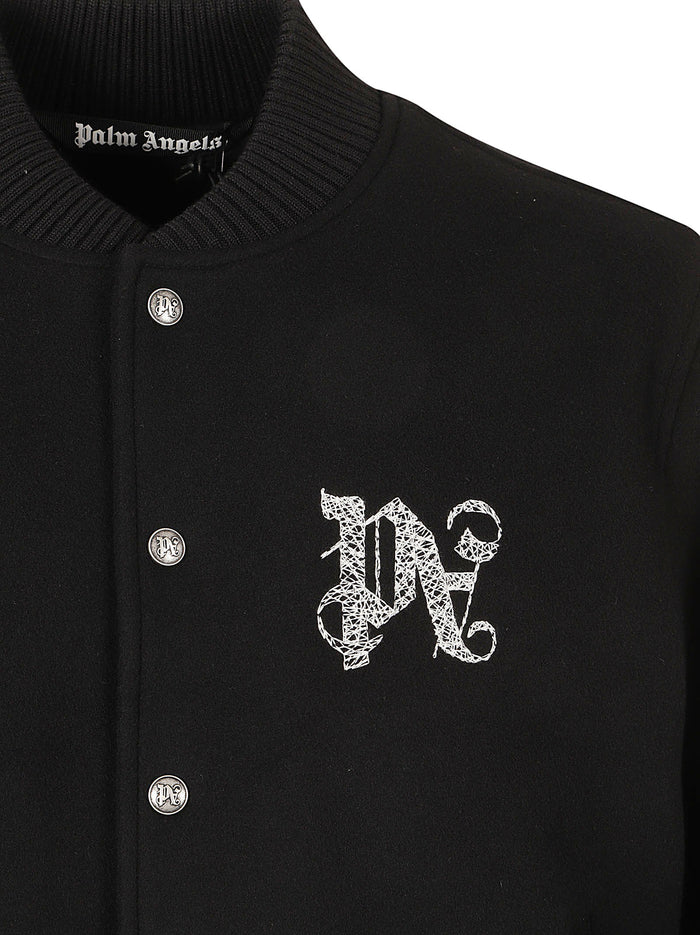 Palm Angels Coats Black Off White Wv Pa