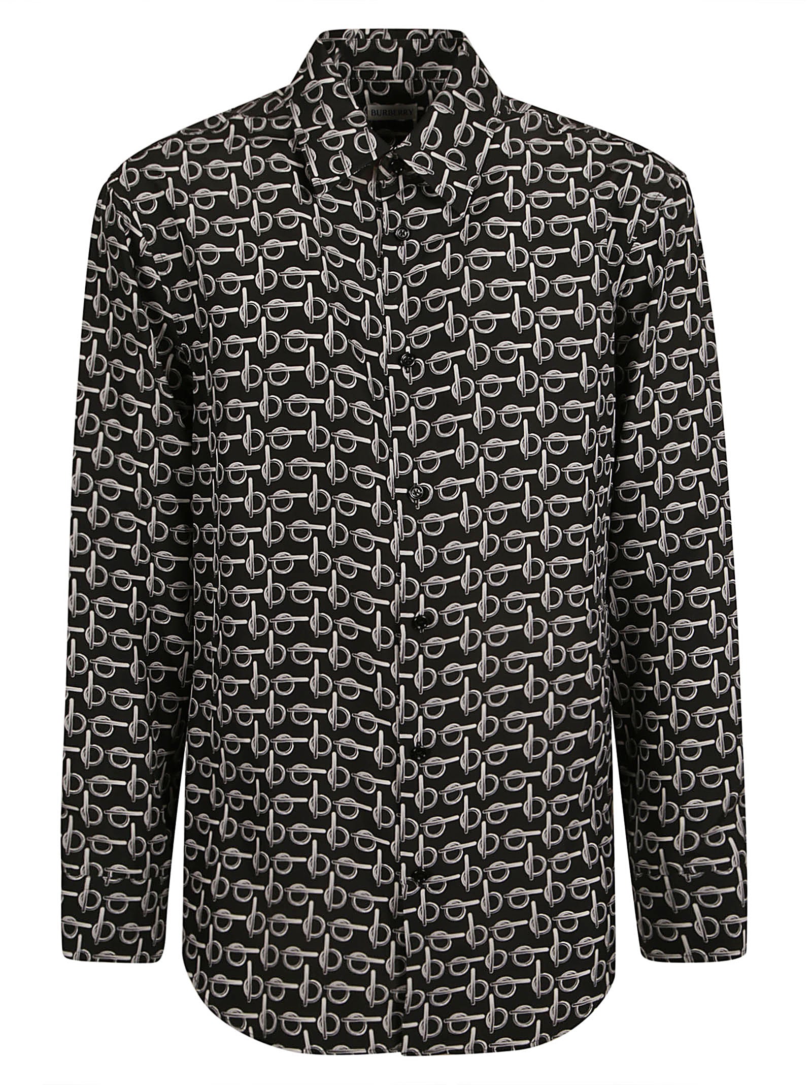 Burberry Shirts Silver/black Mulberry Silk