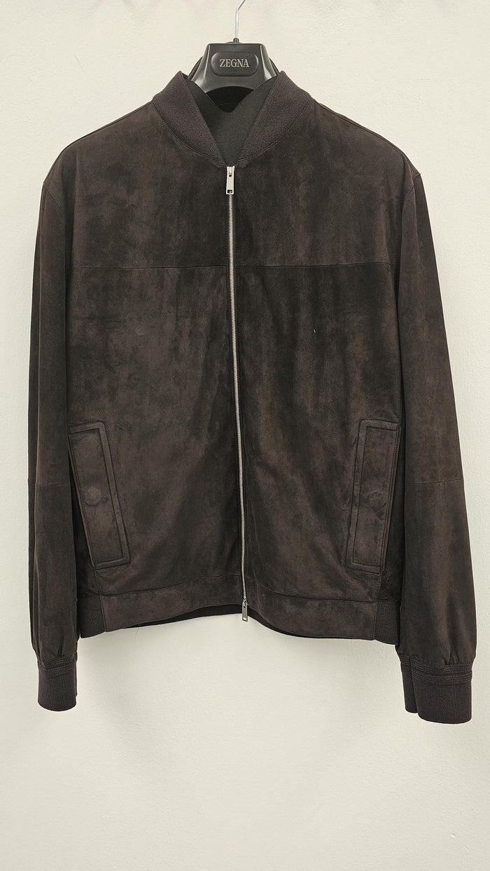 ZEGNA Coats Dark Brown Lamb Leather