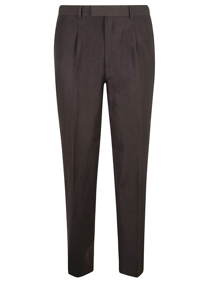 ZEGNA Trousers Dark Brown Wool Linen
