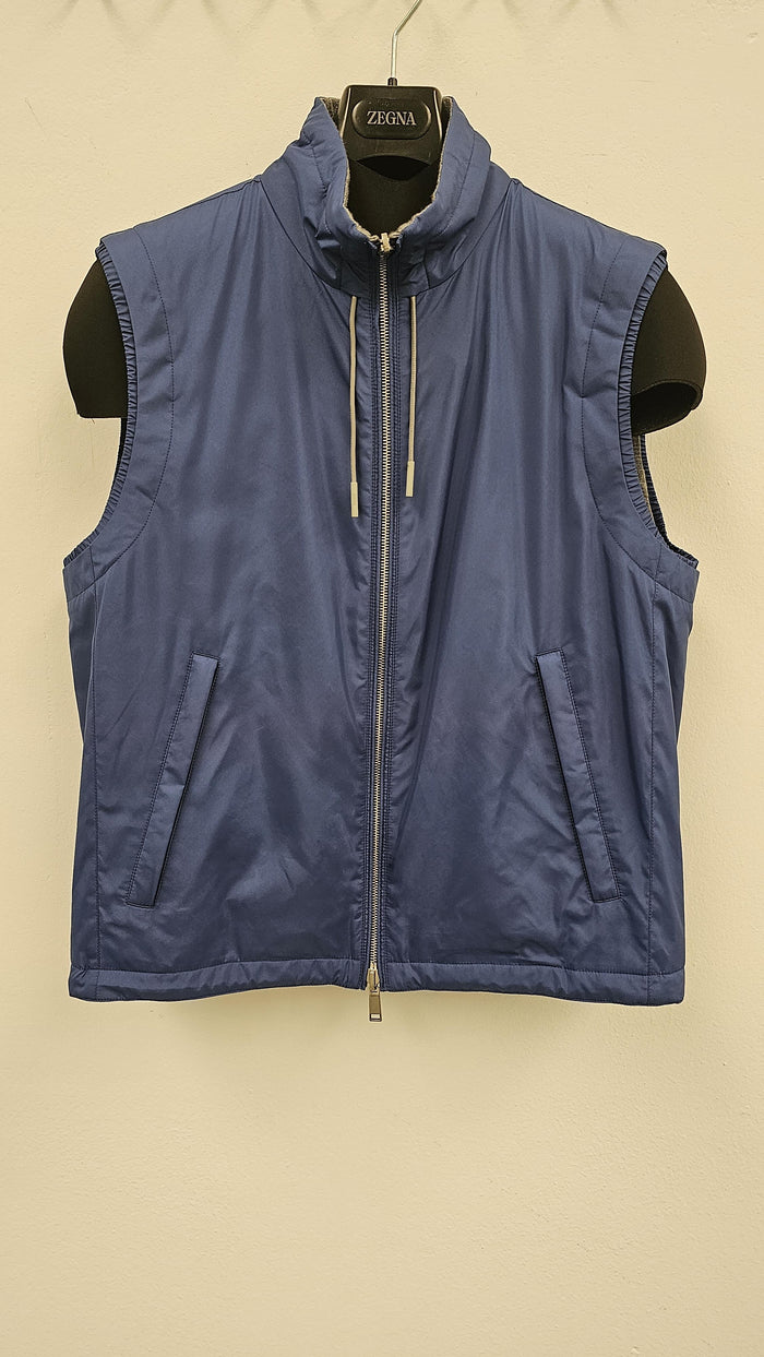 ZEGNA Coats Blue Navy Polyestere