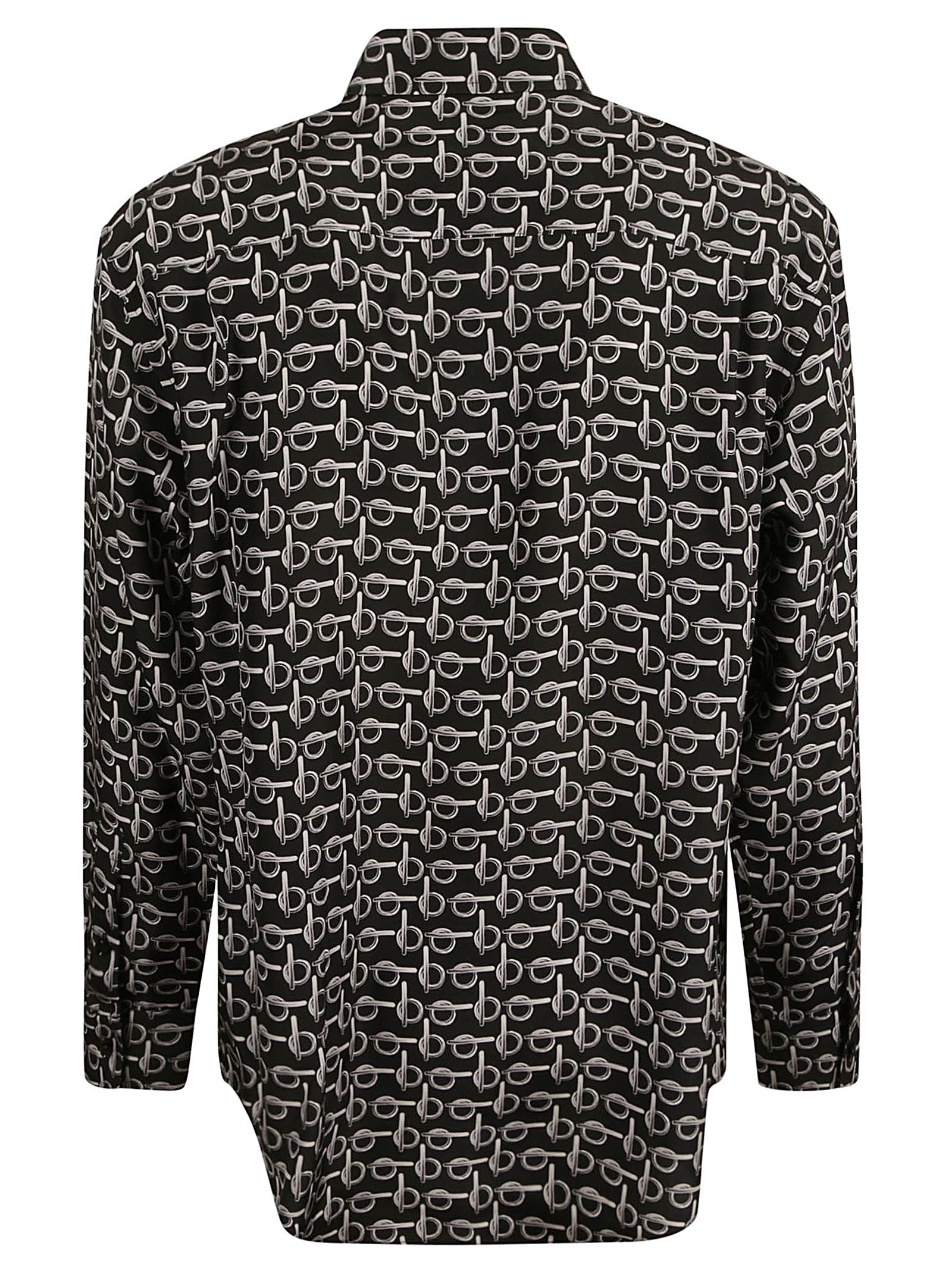 Burberry Shirts Silver/black Mulberry Silk