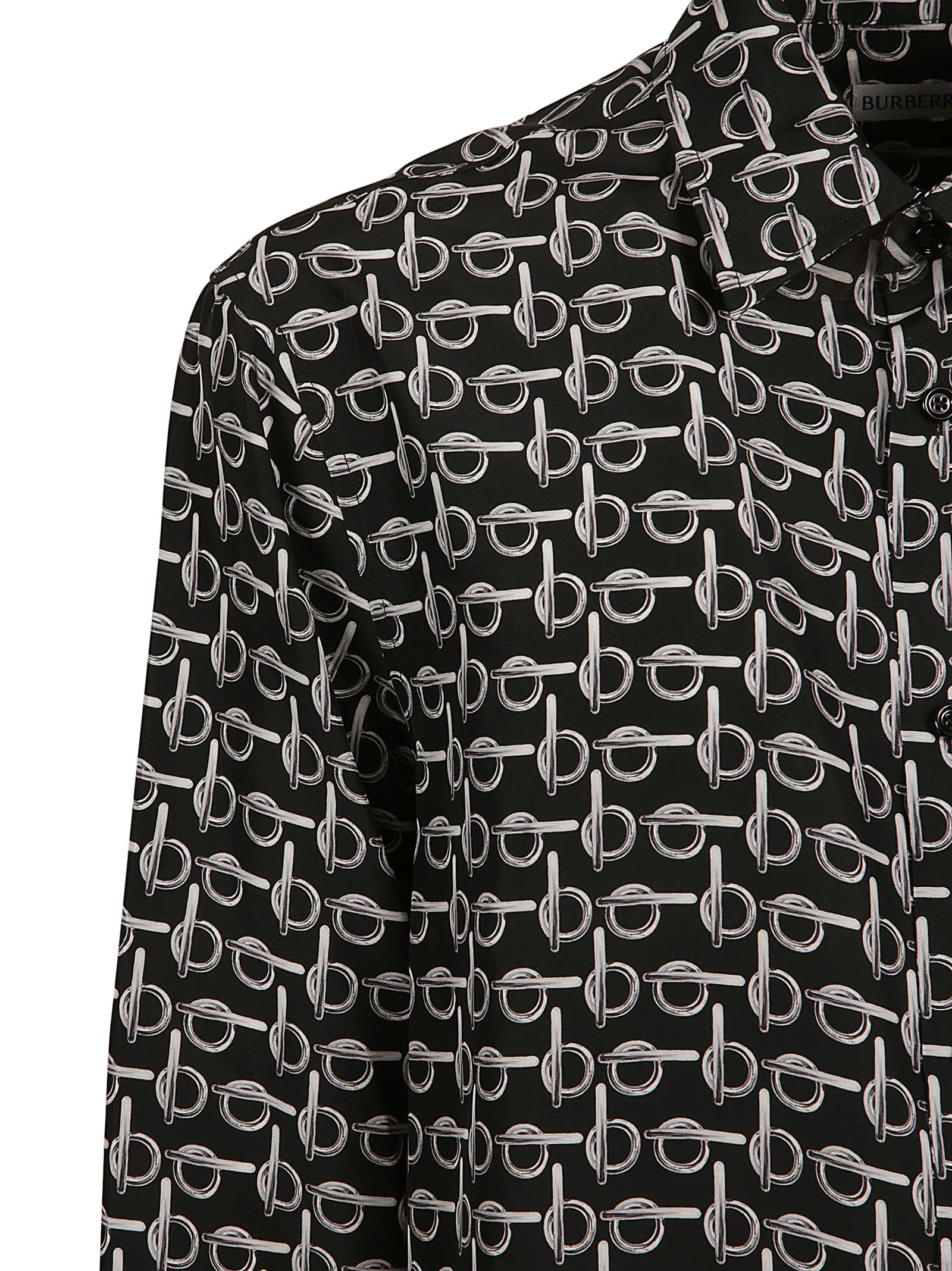 Burberry Shirts Silver/black Mulberry Silk