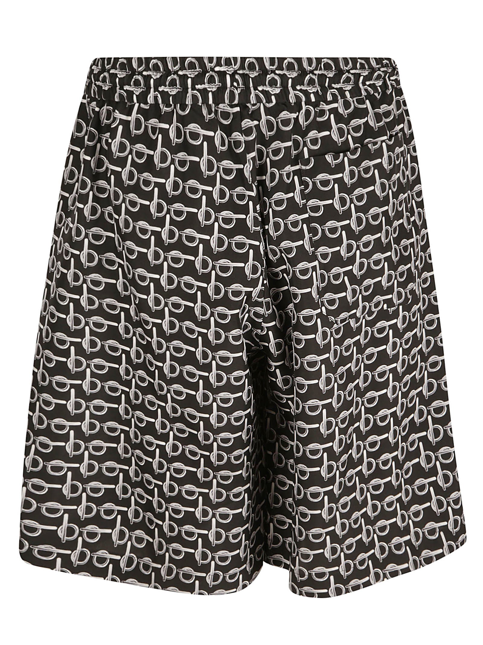 Burberry Shorts Silver/black Mulberry Silk