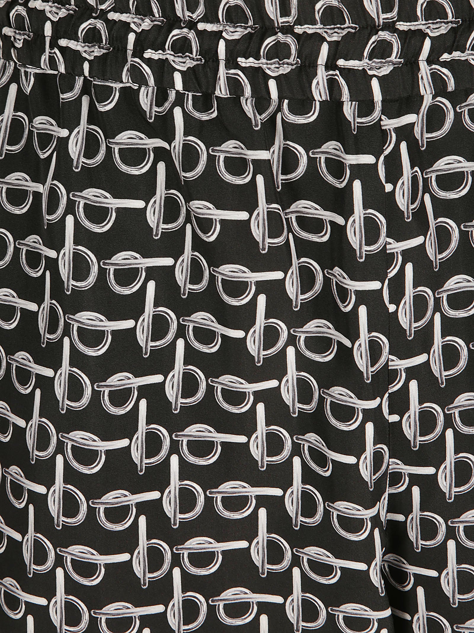Burberry Shorts Silver/black Mulberry Silk