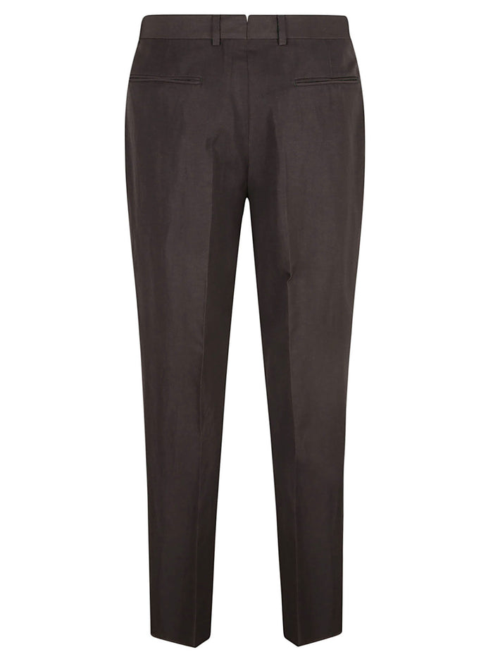 ZEGNA Trousers Dark Brown Wool Linen