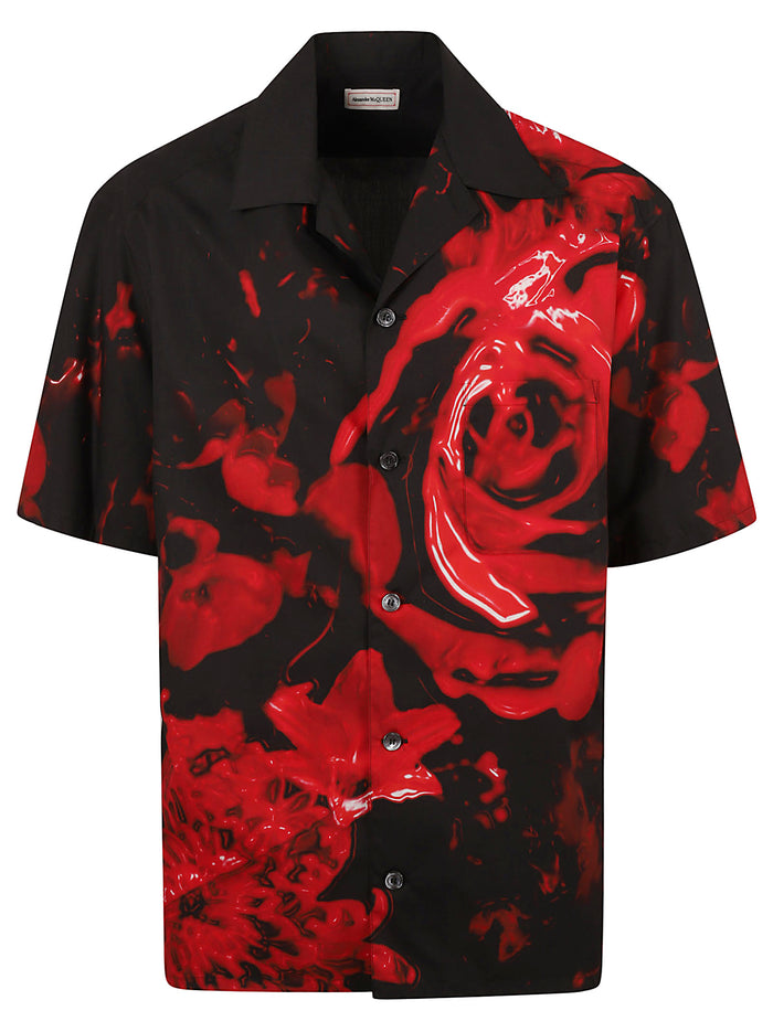 Alexander Mcqueen Shirts Black - Red Cotton