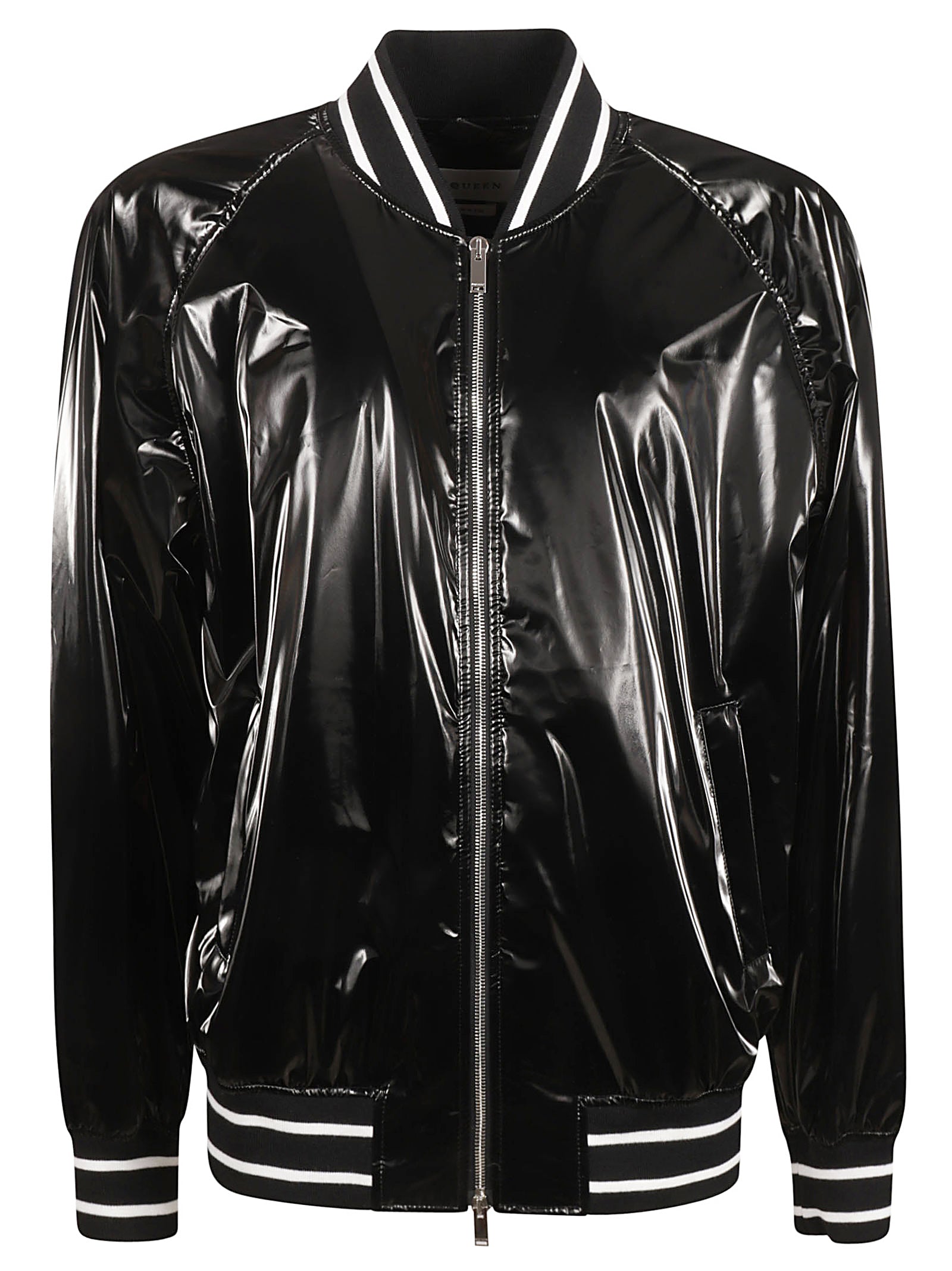 Alexander Mcqueen Coats Black Polliamide