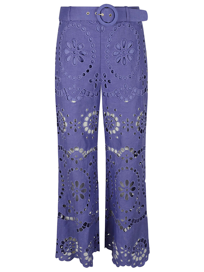 Zimmermann Trousers Blue Linen
