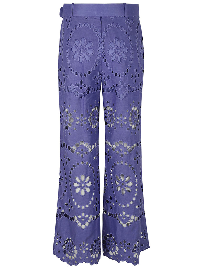 Zimmermann Trousers Blue Linen