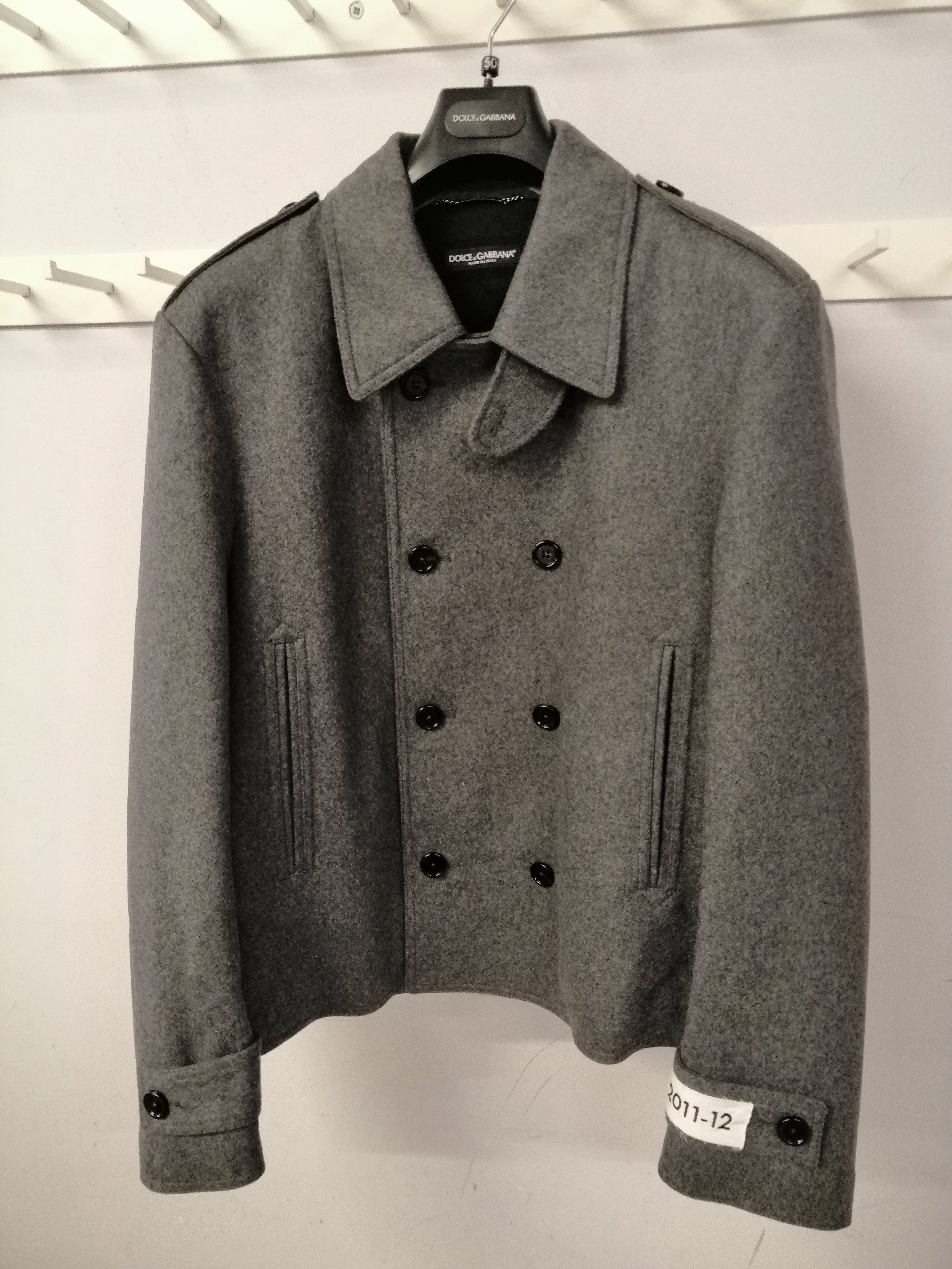 Dolce & Gabbana Coats Melange Grey Co+pa+wo+ws