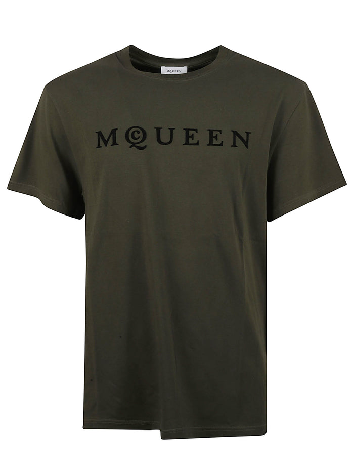 Alexander McQueen T-shirts and Polos Khaki/black Cotton