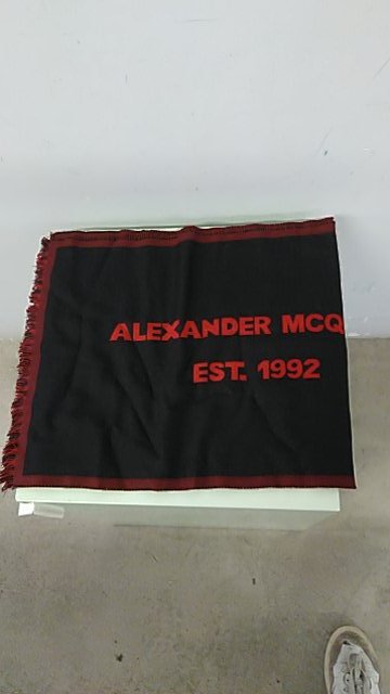 Alexander McQueen Scarfs Charcoal/red Wool