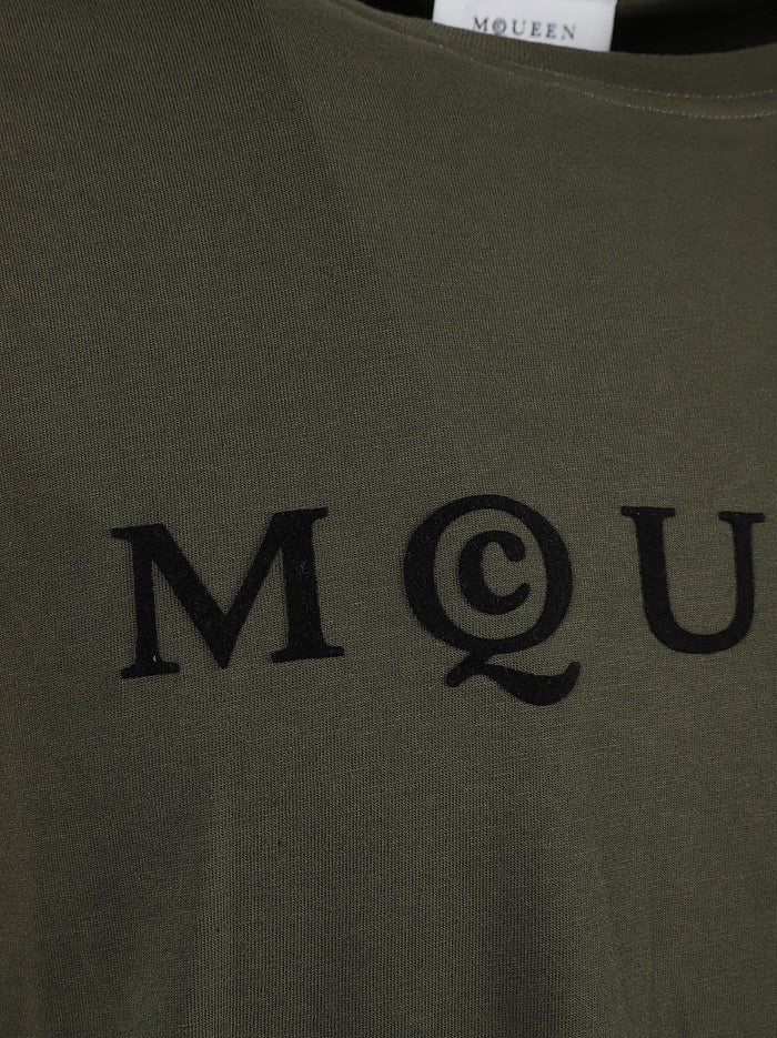 Alexander McQueen T-shirts and Polos Khaki/black Cotton