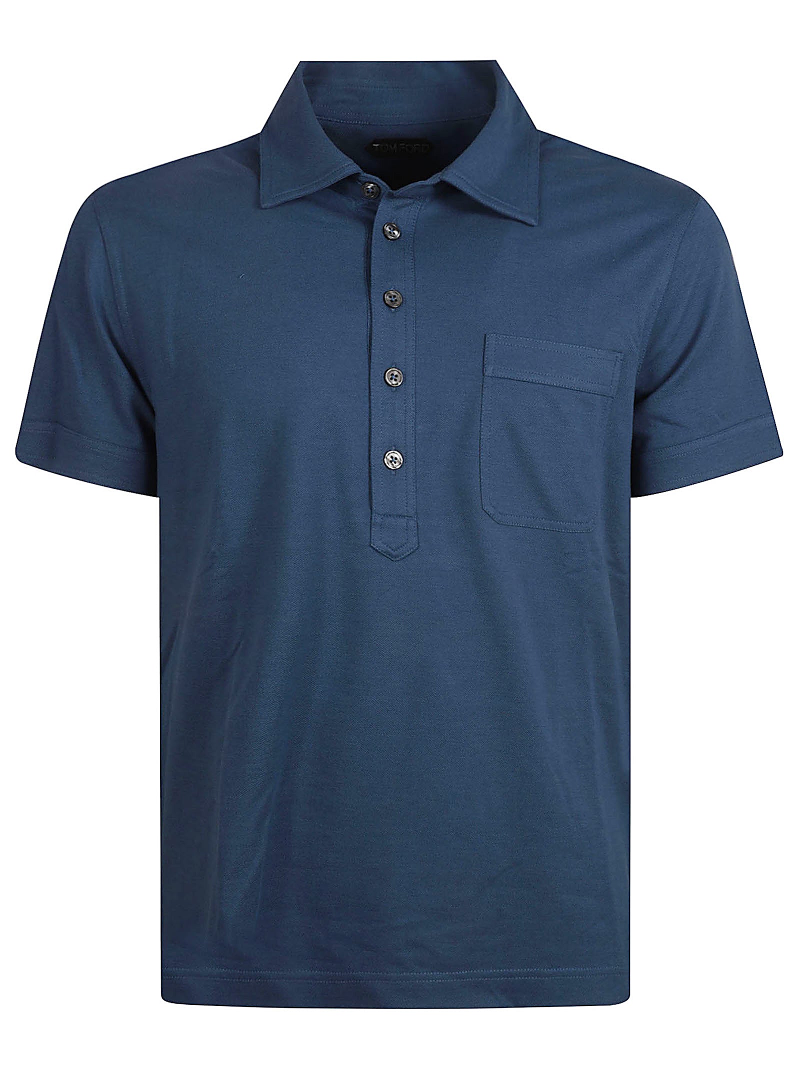 Tom Ford T-shirts and Polos Denim Blue Cotton Silk