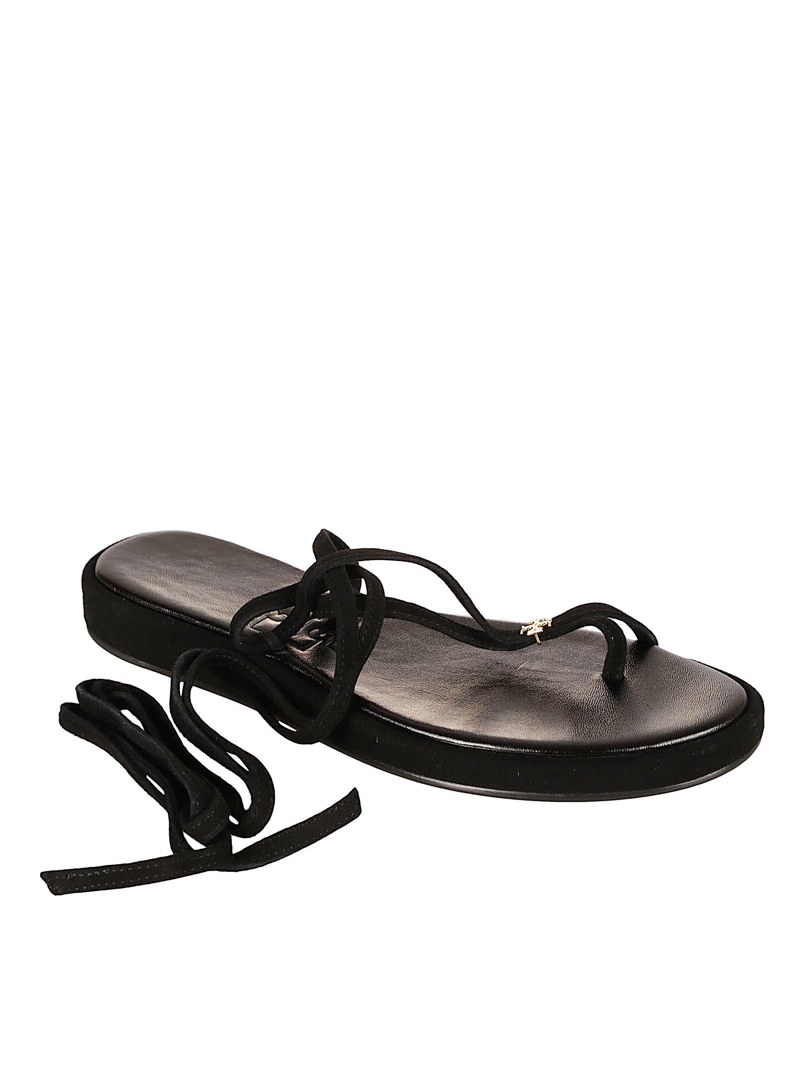 Tory Burch Sandals Perfect Black Ovine Suede