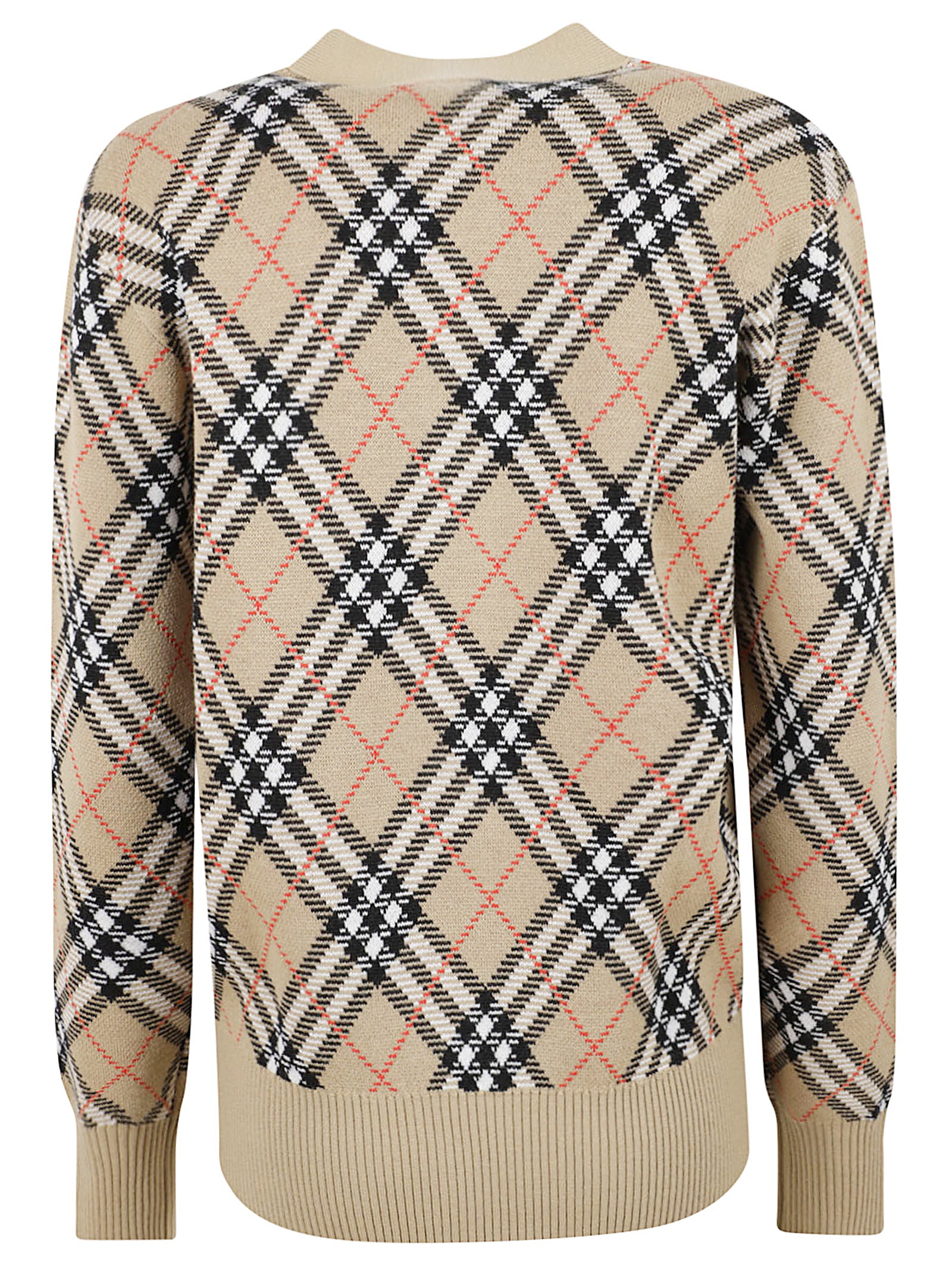 Burberry Sweaters Sand Ip Check Wool Polyester